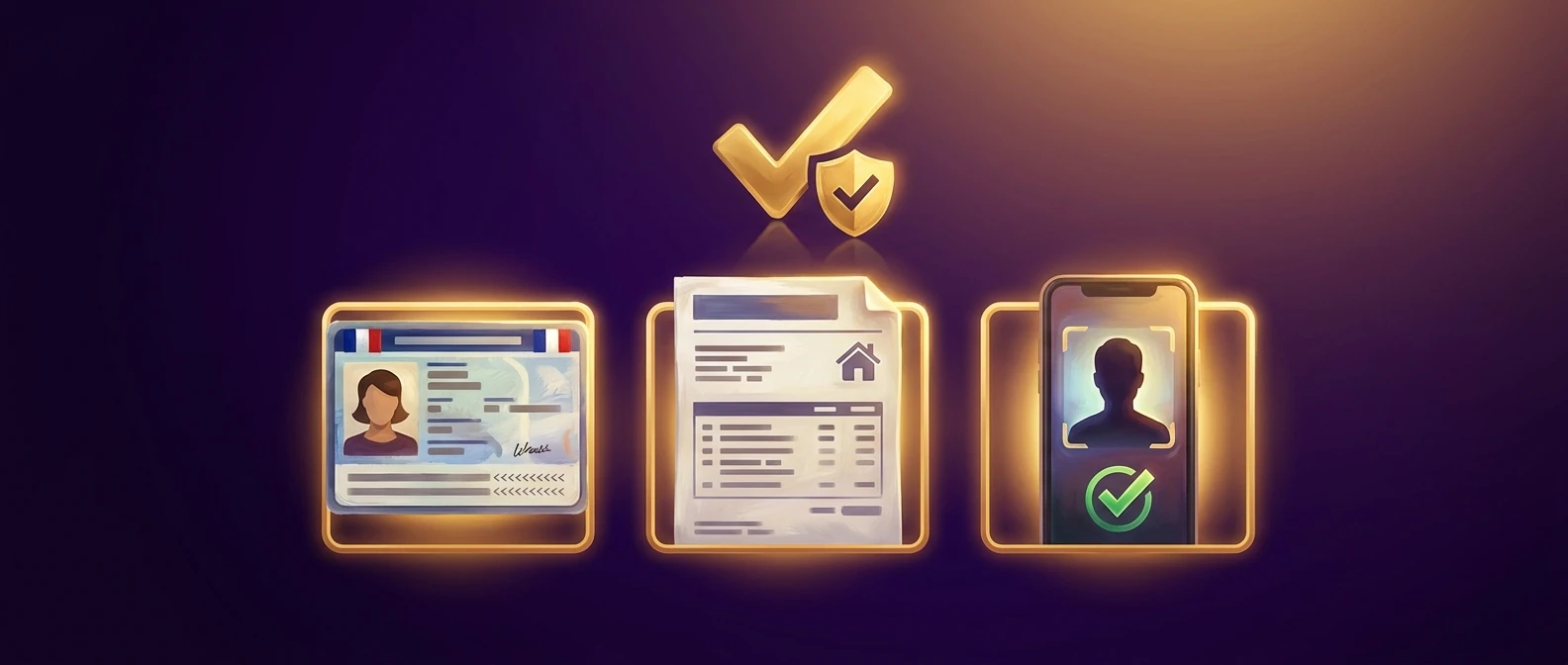 Les 3 documents KYC requis — pièce d'identité, justificatif de domicile et selfie